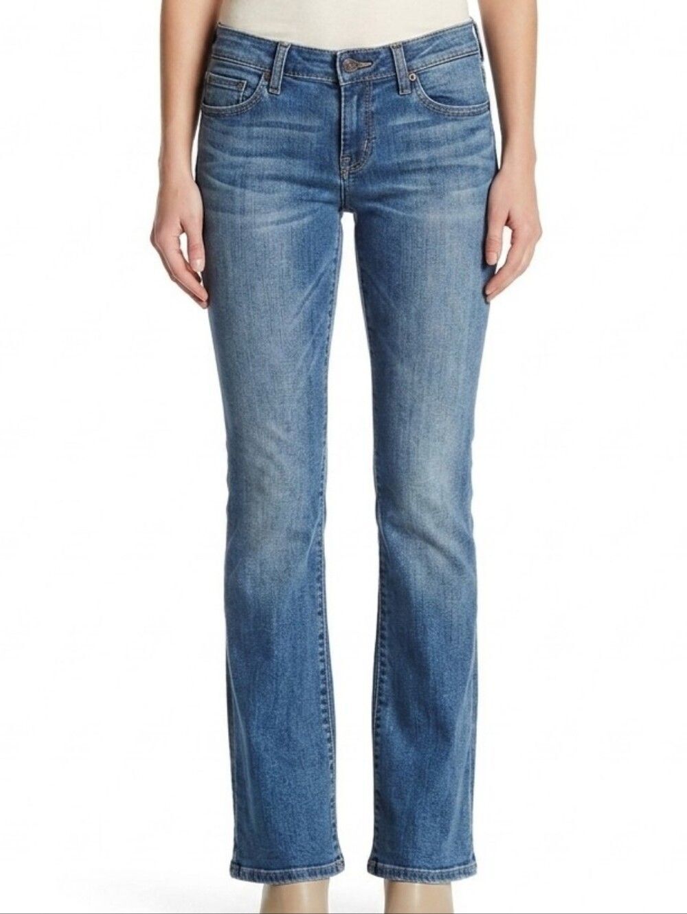 Express ReRock Bootcut Jeans Size 6 Medium Wash Denim Low Rise Stretch